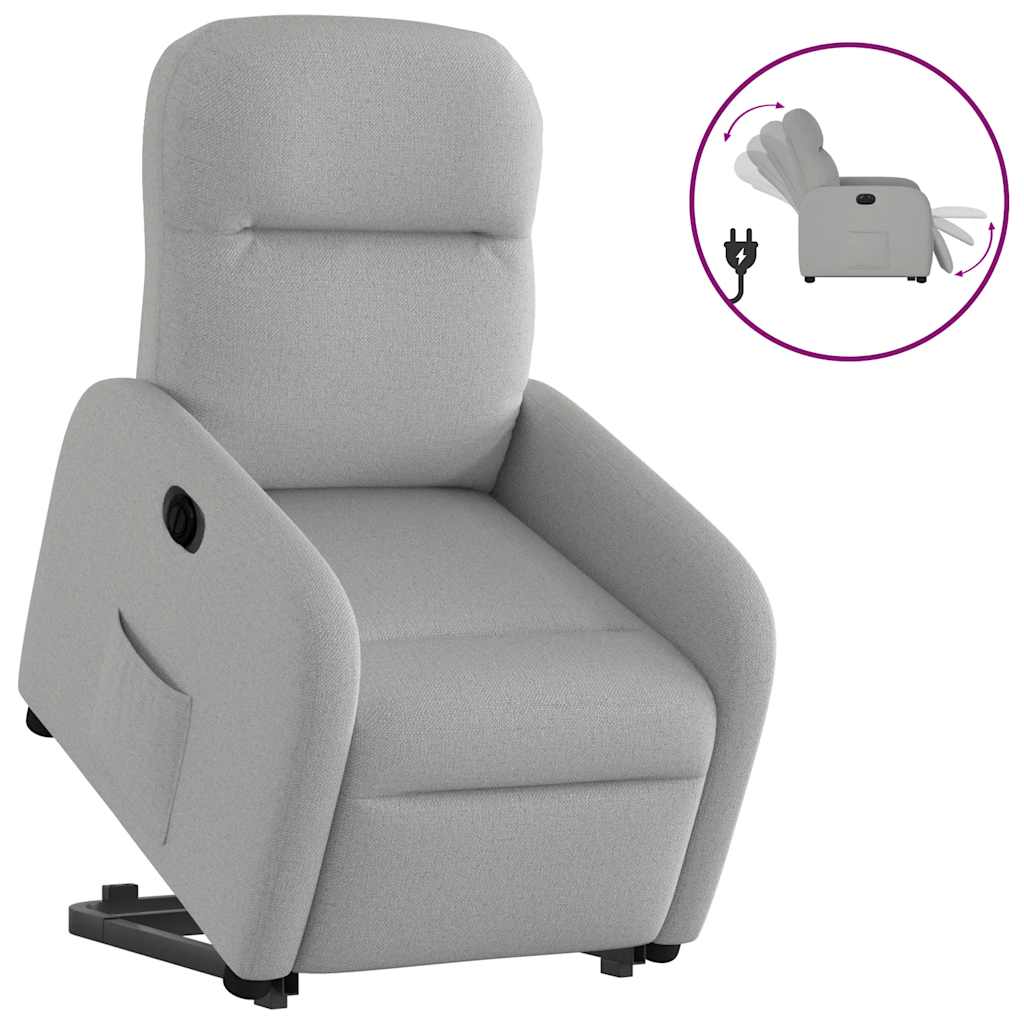 vidaXL Sillón eléctrico reclinable elevable de tela gris nube