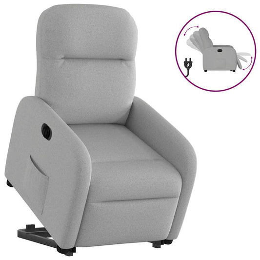 vidaXL Sillón eléctrico reclinable elevable de tela gris nube