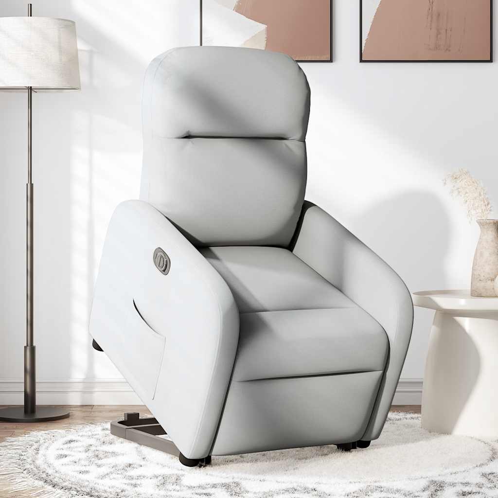 vidaXL Sillón eléctrico reclinable elevable de tela gris nube