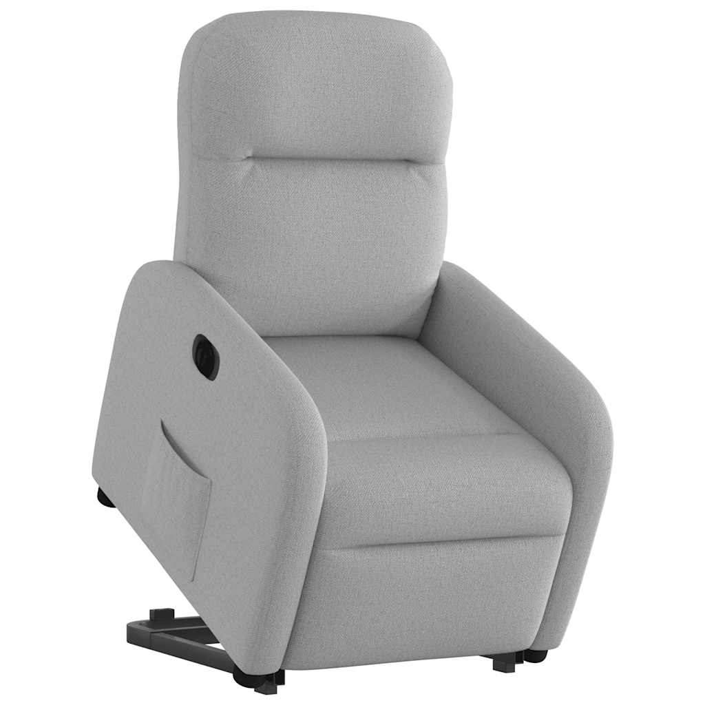 vidaXL Sillón eléctrico reclinable elevable de tela gris nube