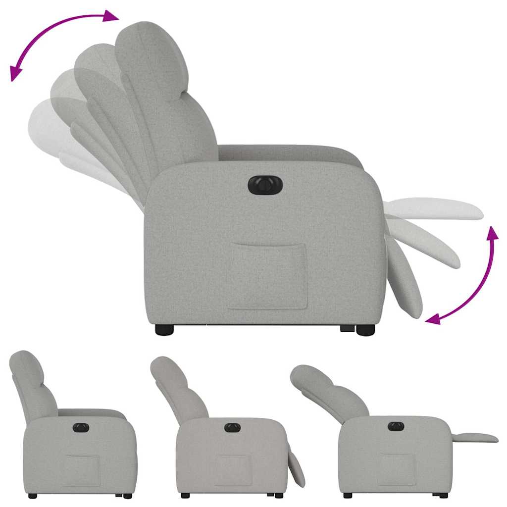 vidaXL Sillón eléctrico reclinable elevable de tela gris nube