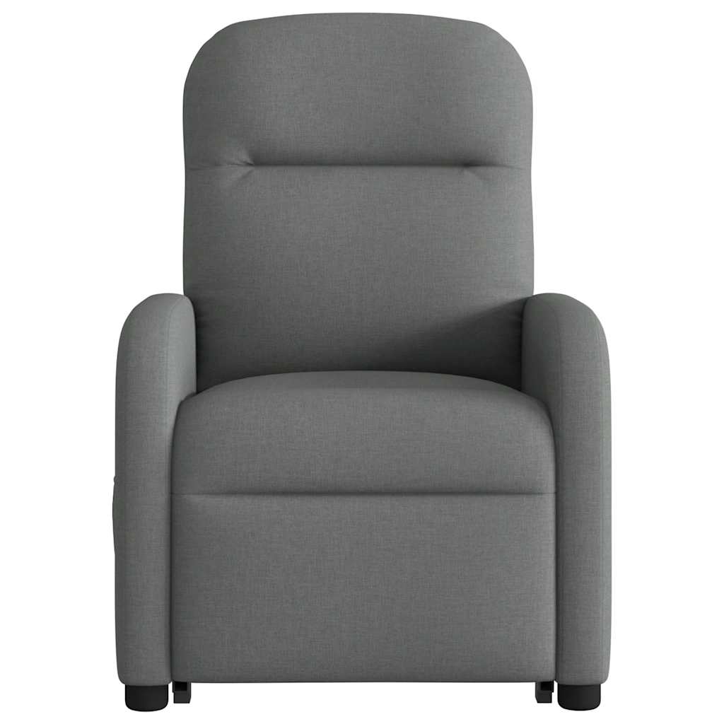 vidaXL Sillón de masaje eléctrico reclinable elevable tela gris oscuro