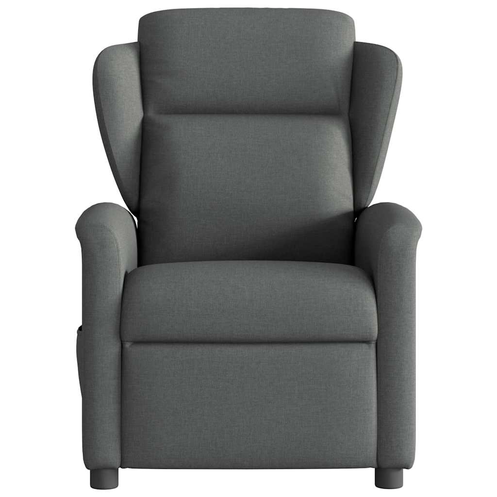 vidaXL Sillón reclinable eléctrico de tela gris oscuro