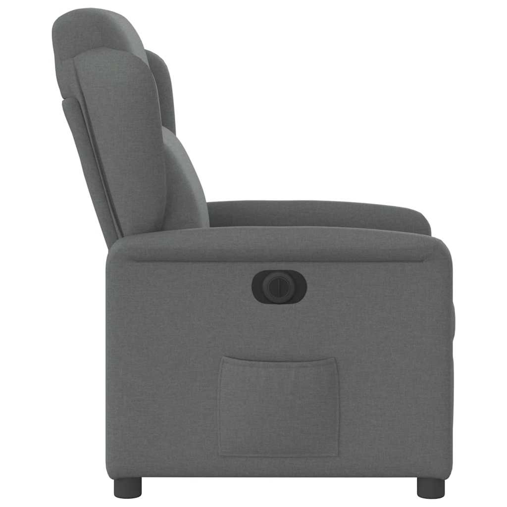 vidaXL Sillón reclinable eléctrico de tela gris oscuro