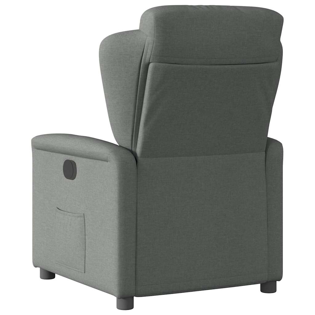 vidaXL Sillón reclinable eléctrico de tela gris oscuro