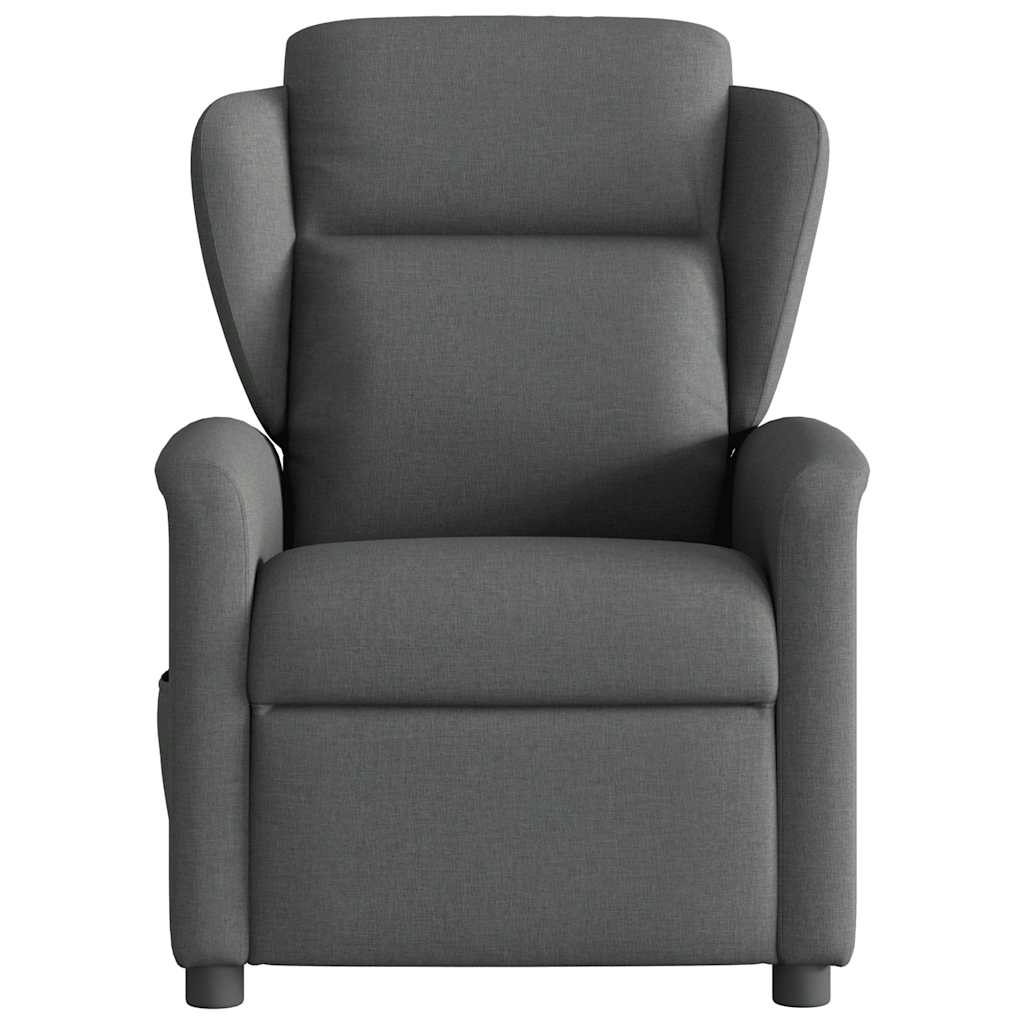 vidaXL Sillón reclinable de masaje eléctrico tela gris oscuro