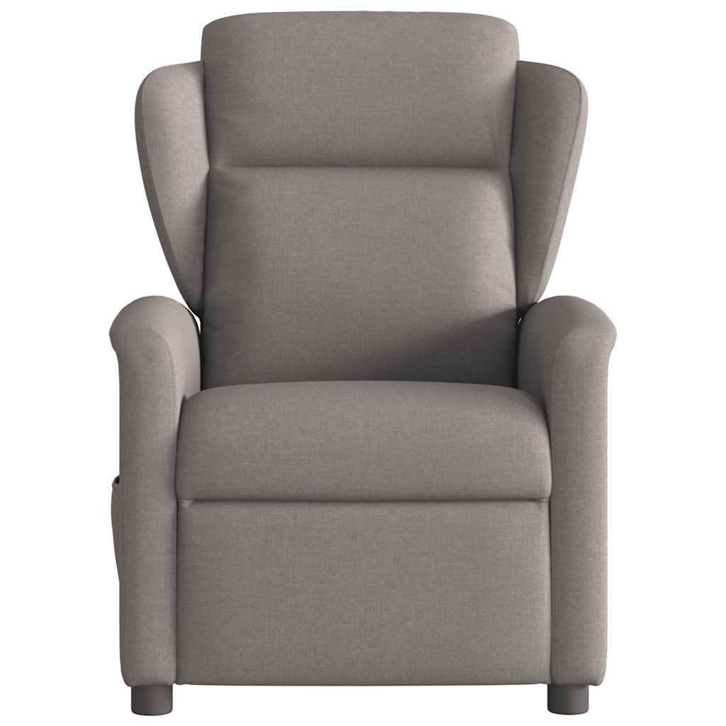 vidaXL Sillón reclinable de masaje eléctrico tela gris taupe