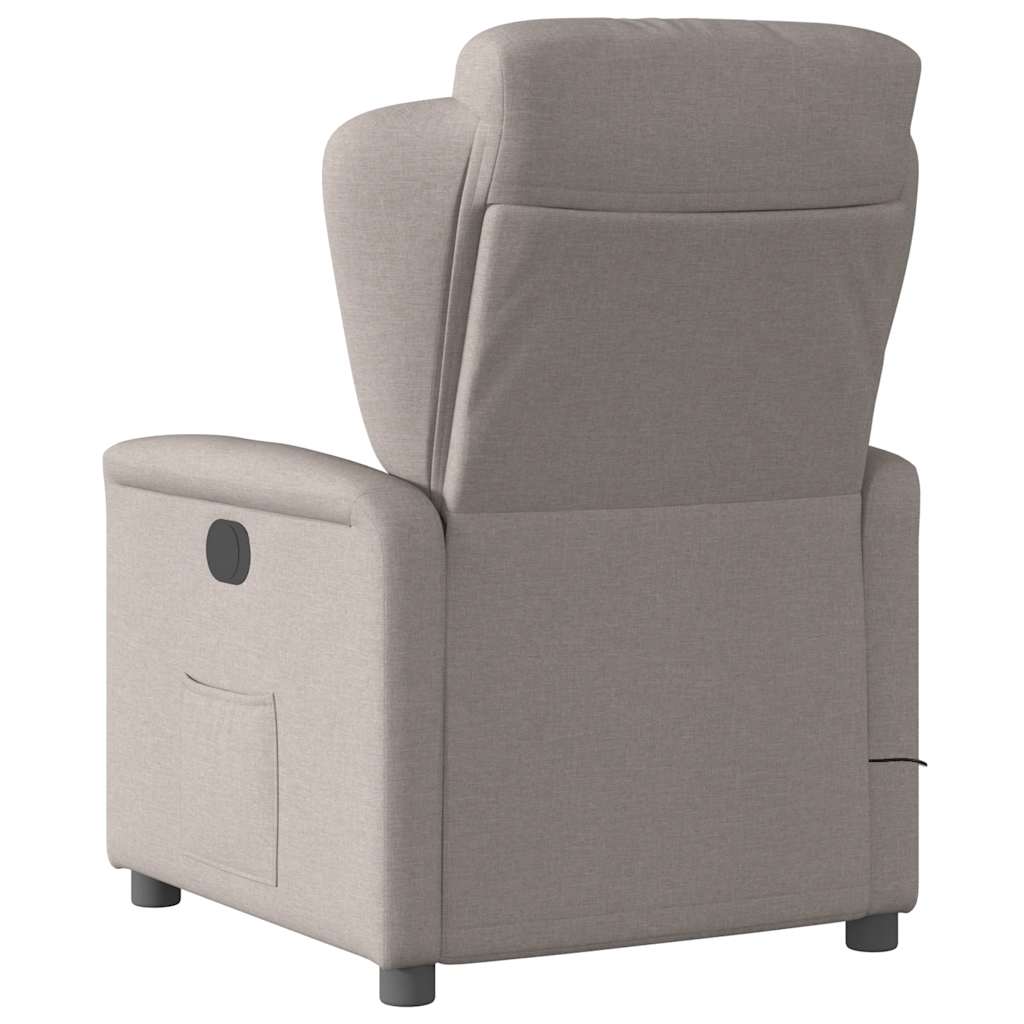 vidaXL Sillón reclinable de masaje eléctrico tela gris taupe