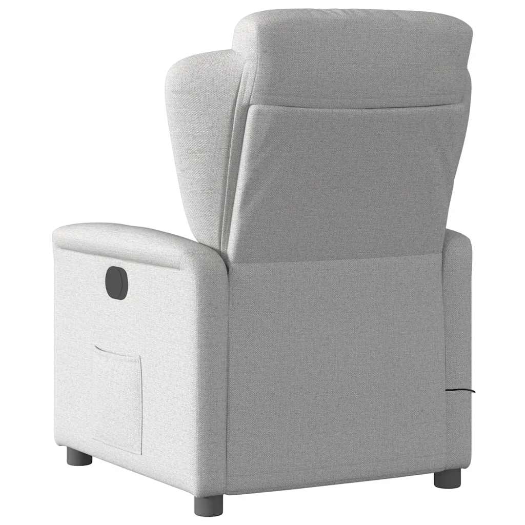 vidaXL Sillón reclinable de masaje eléctrico tela gris nube