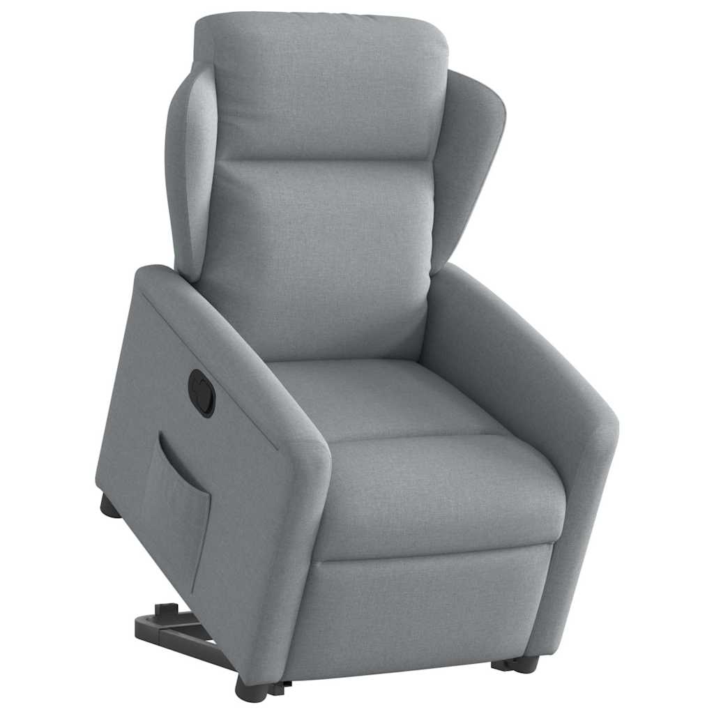 vidaXL Sillón reclinable elevable de tela gris claro