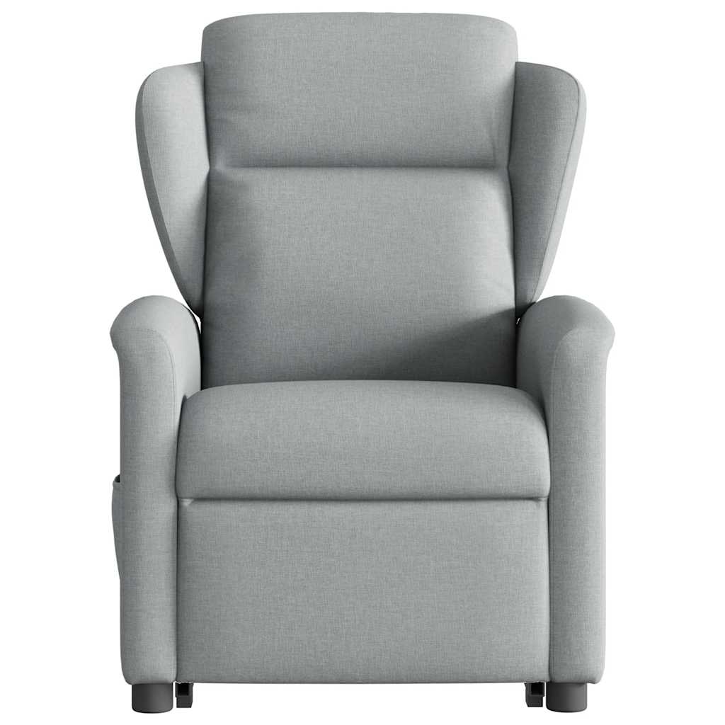 vidaXL Sillón reclinable elevable de tela gris claro