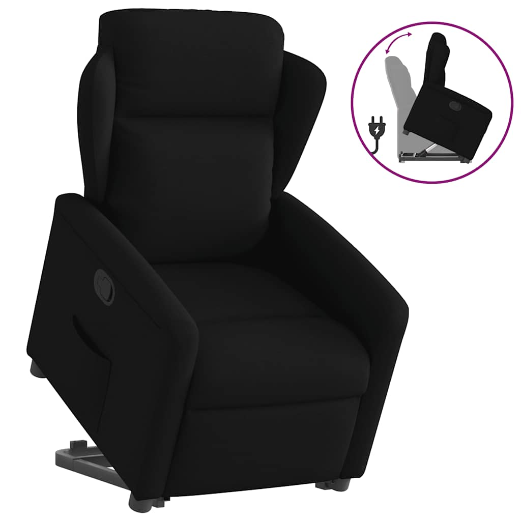 vidaXL Sillón reclinable elevable tela negro