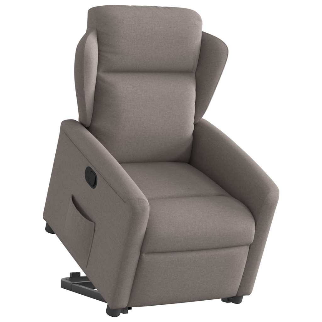 vidaXL Sillón reclinable elevable tela gris taupe