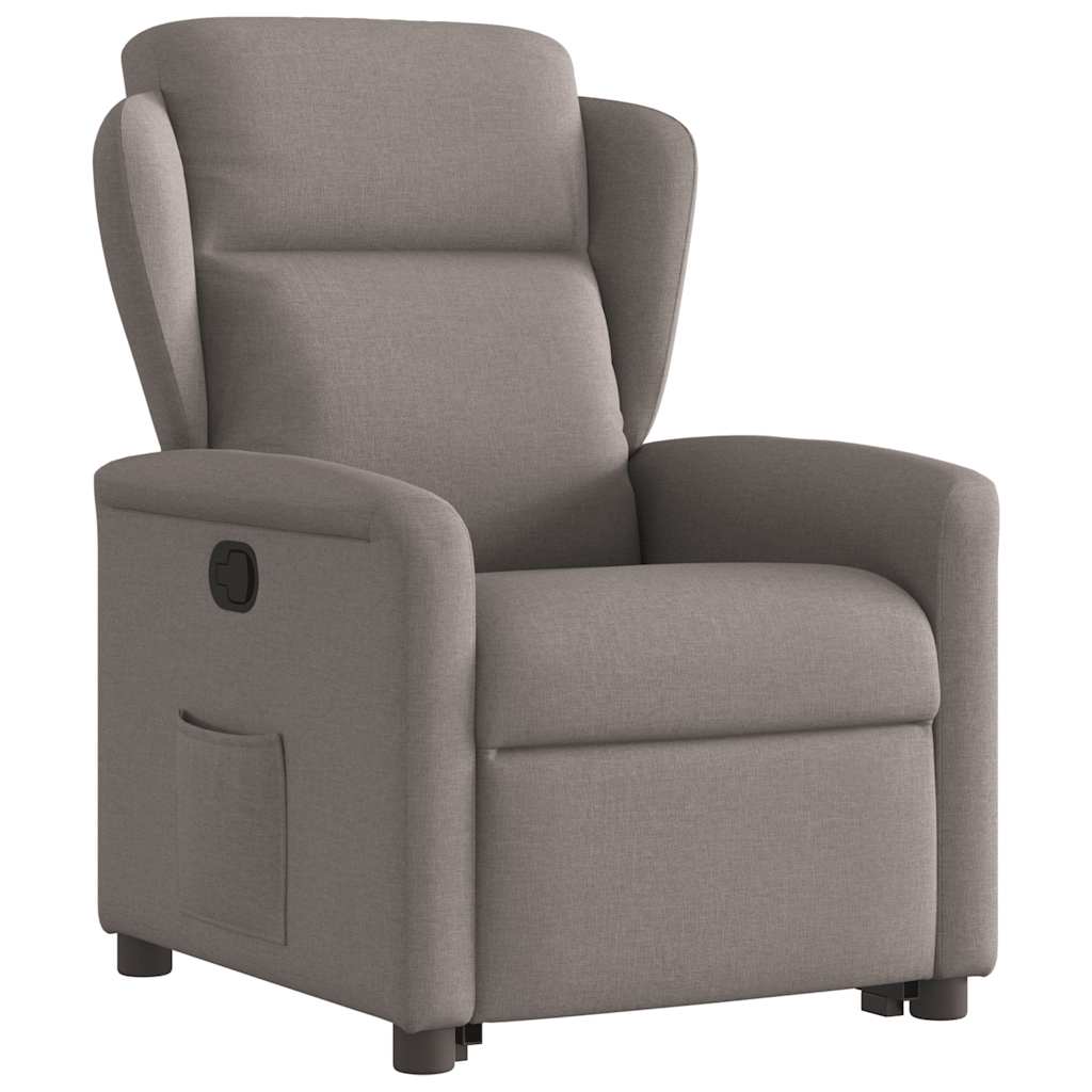 vidaXL Sillón reclinable elevable tela gris taupe