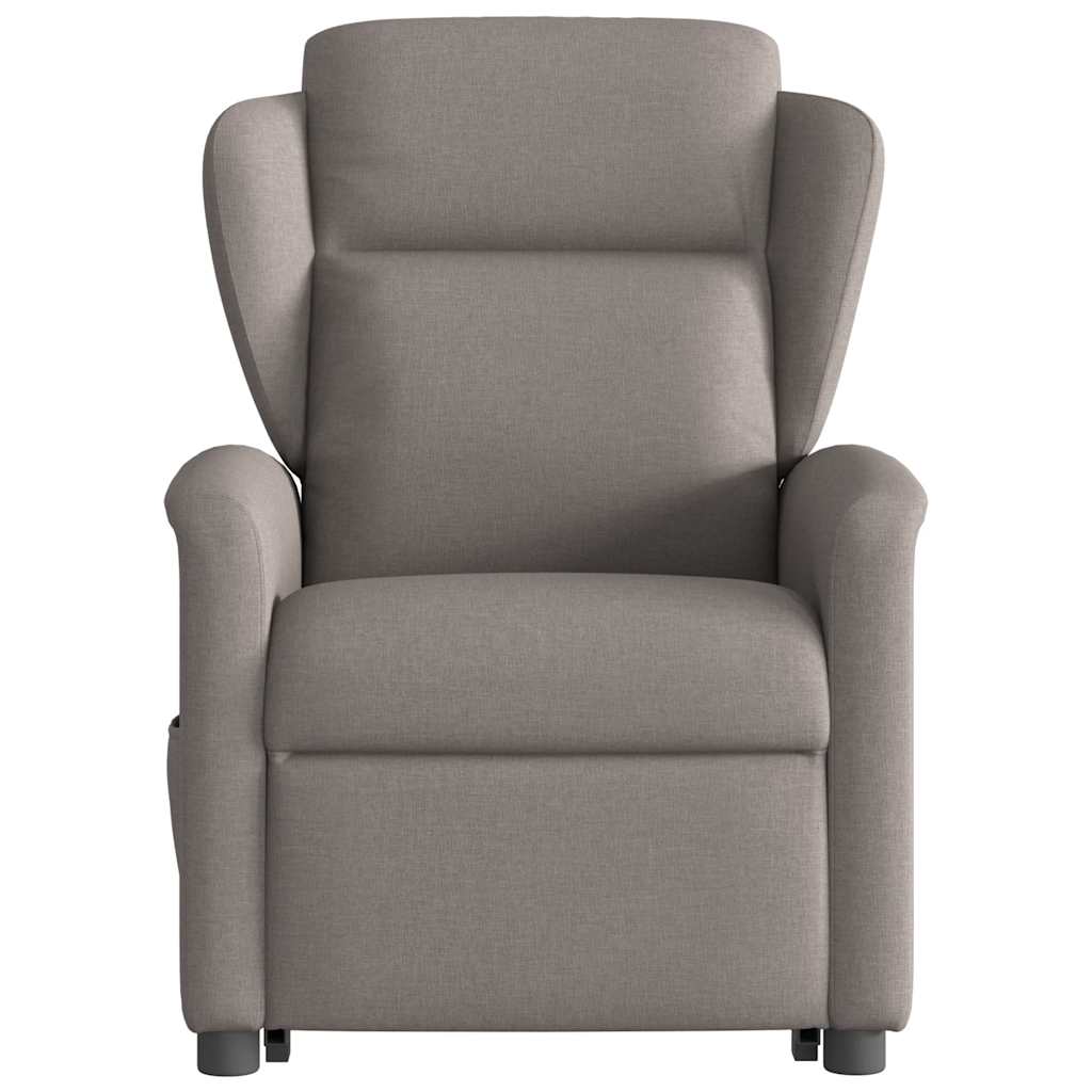 vidaXL Sillón reclinable elevable tela gris taupe