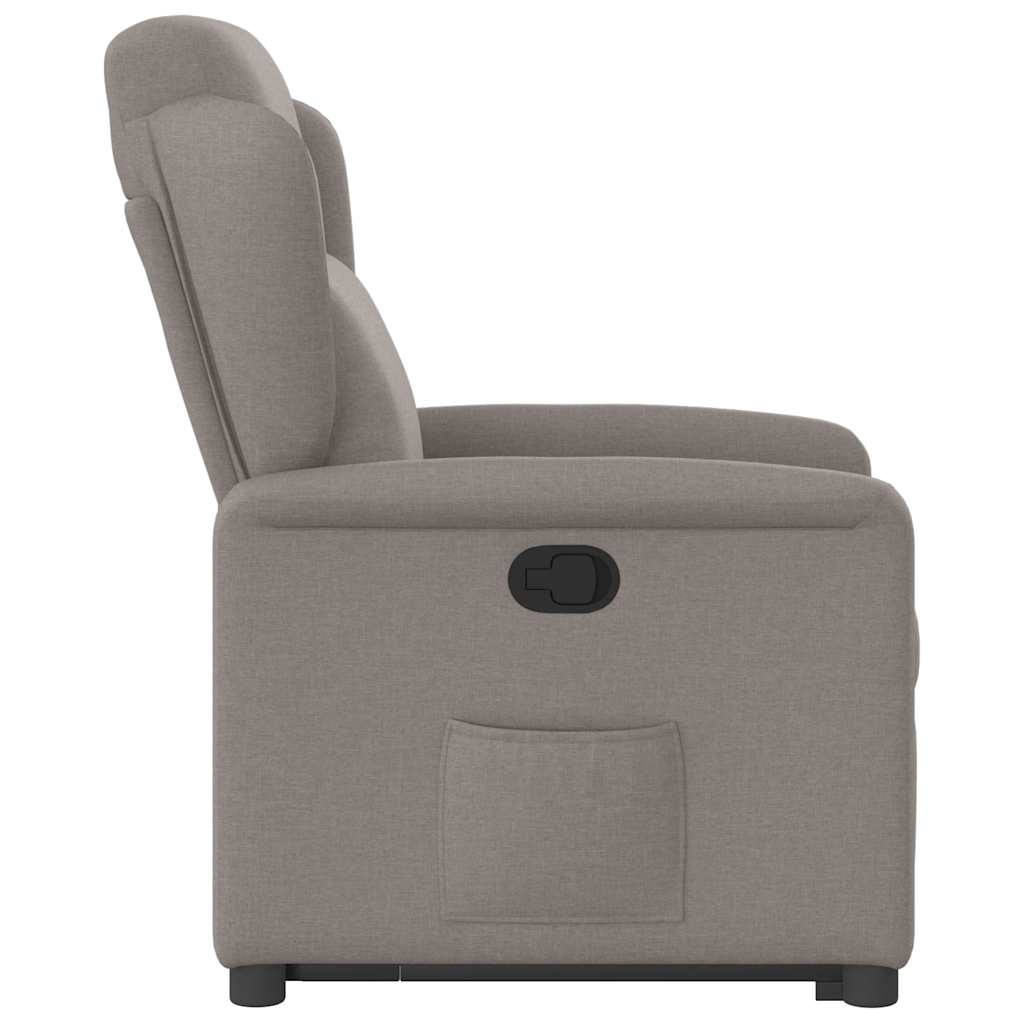 vidaXL Sillón reclinable elevable tela gris taupe