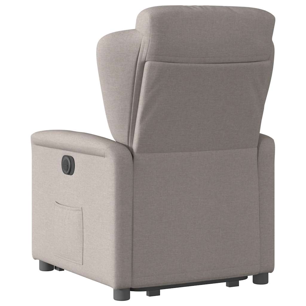 vidaXL Sillón reclinable elevable tela gris taupe