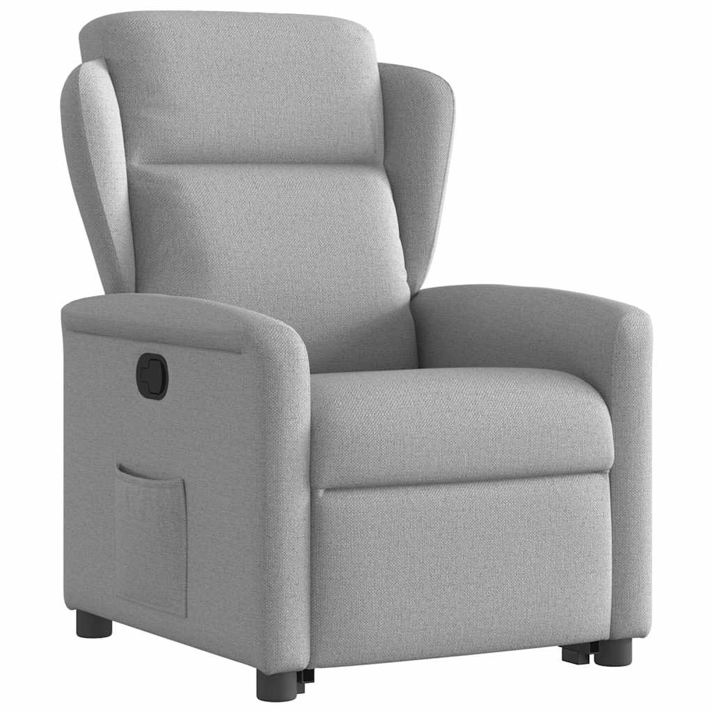 vidaXL Sillón reclinable elevable de tela gris nube