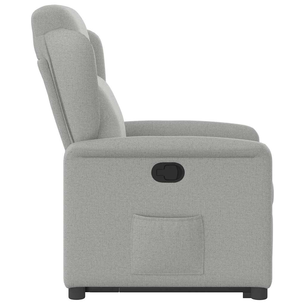 vidaXL Sillón reclinable elevable de tela gris nube