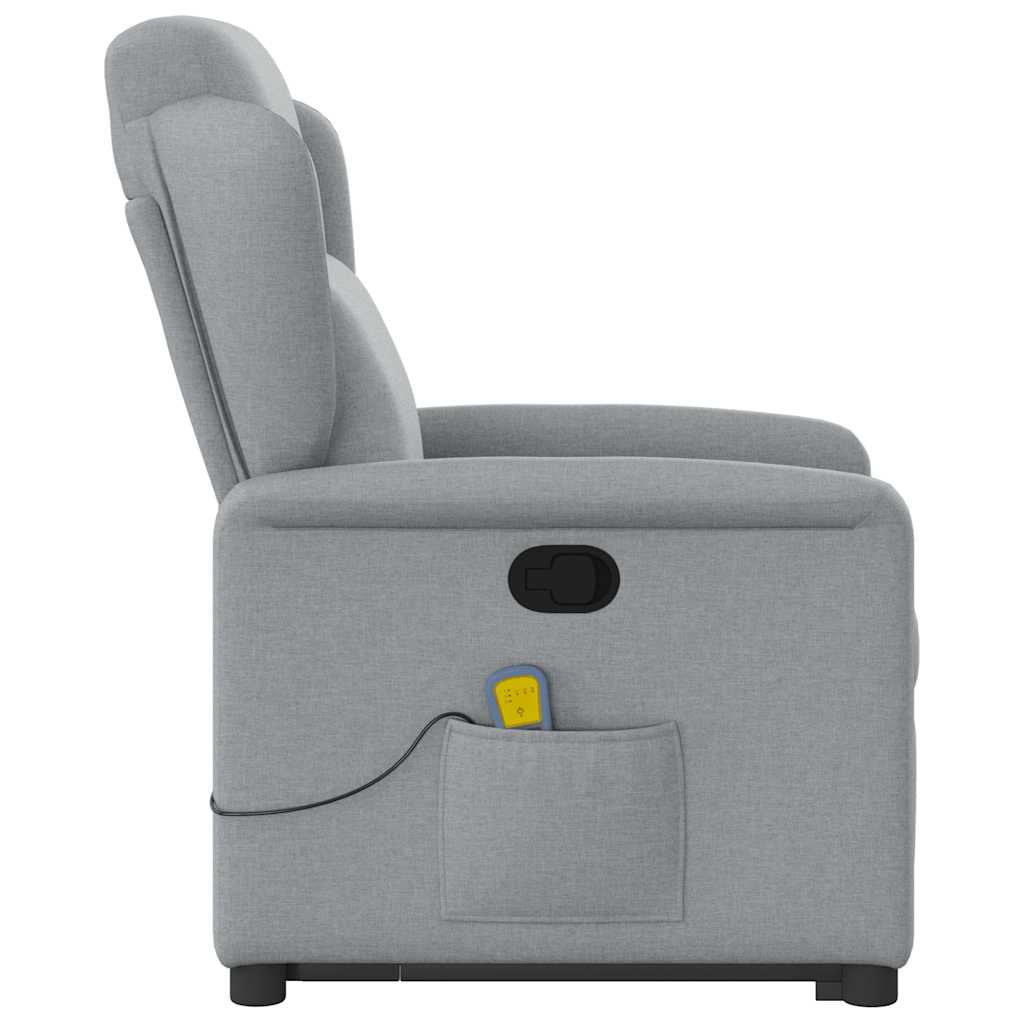 vidaXL Sillón de masaje reclinable de pie de tela gris claro