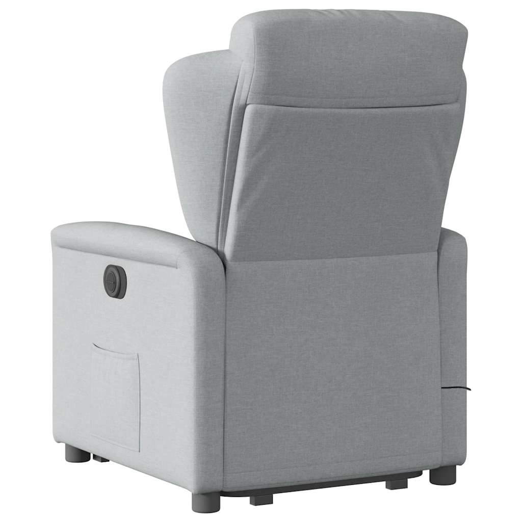 vidaXL Sillón de masaje reclinable de pie de tela gris claro