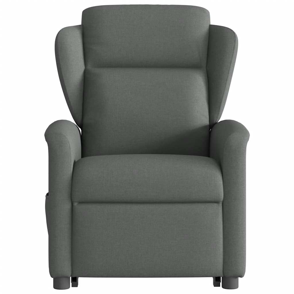 vidaXL Sillón de masaje eléctrico reclinable elevable tela gris oscuro