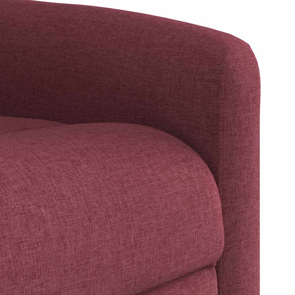 vidaXL Sillón de masaje eléctrico reclinable elevable tela rojo tinto