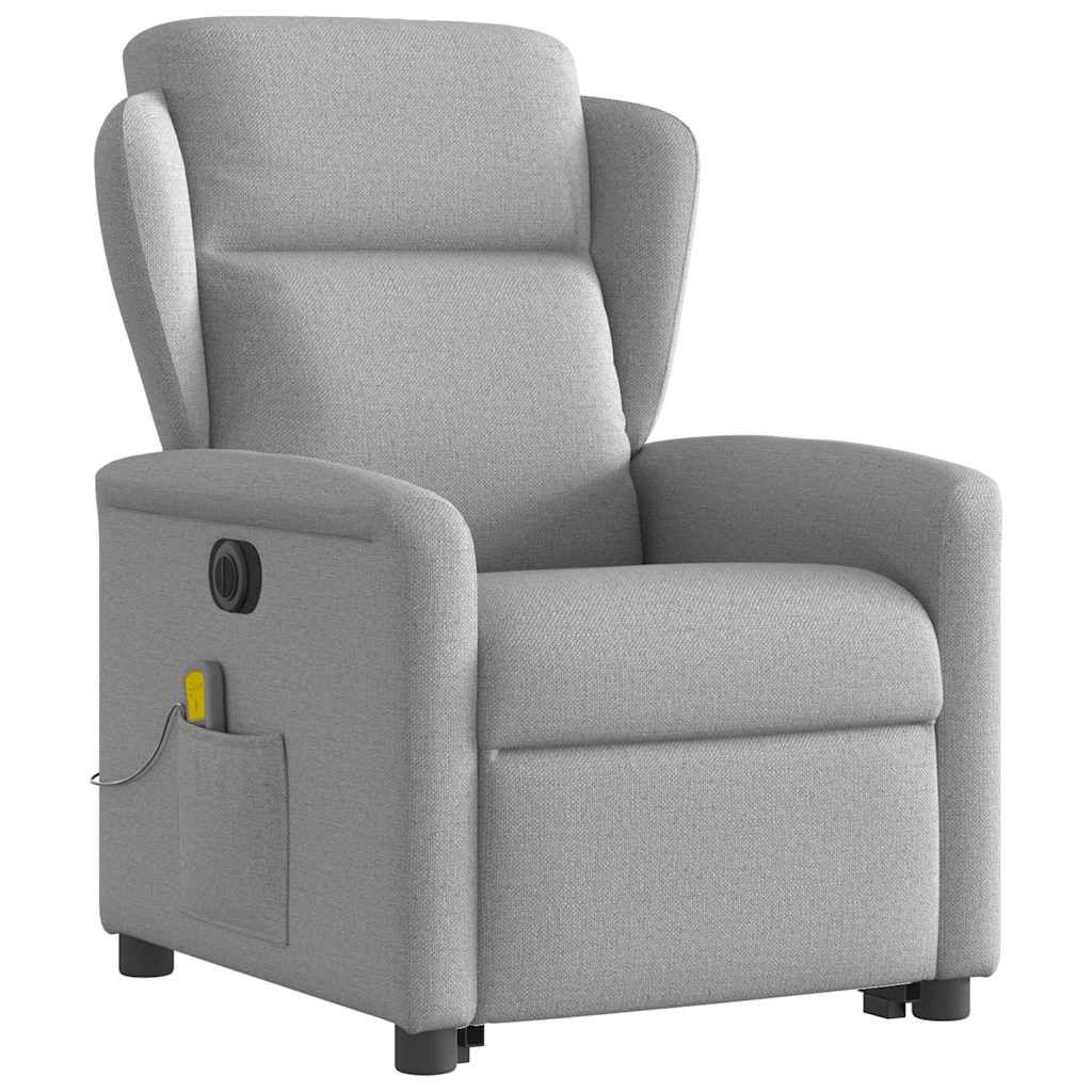 vidaXL Sillón de masaje eléctrico reclinable elevable tela gris nube