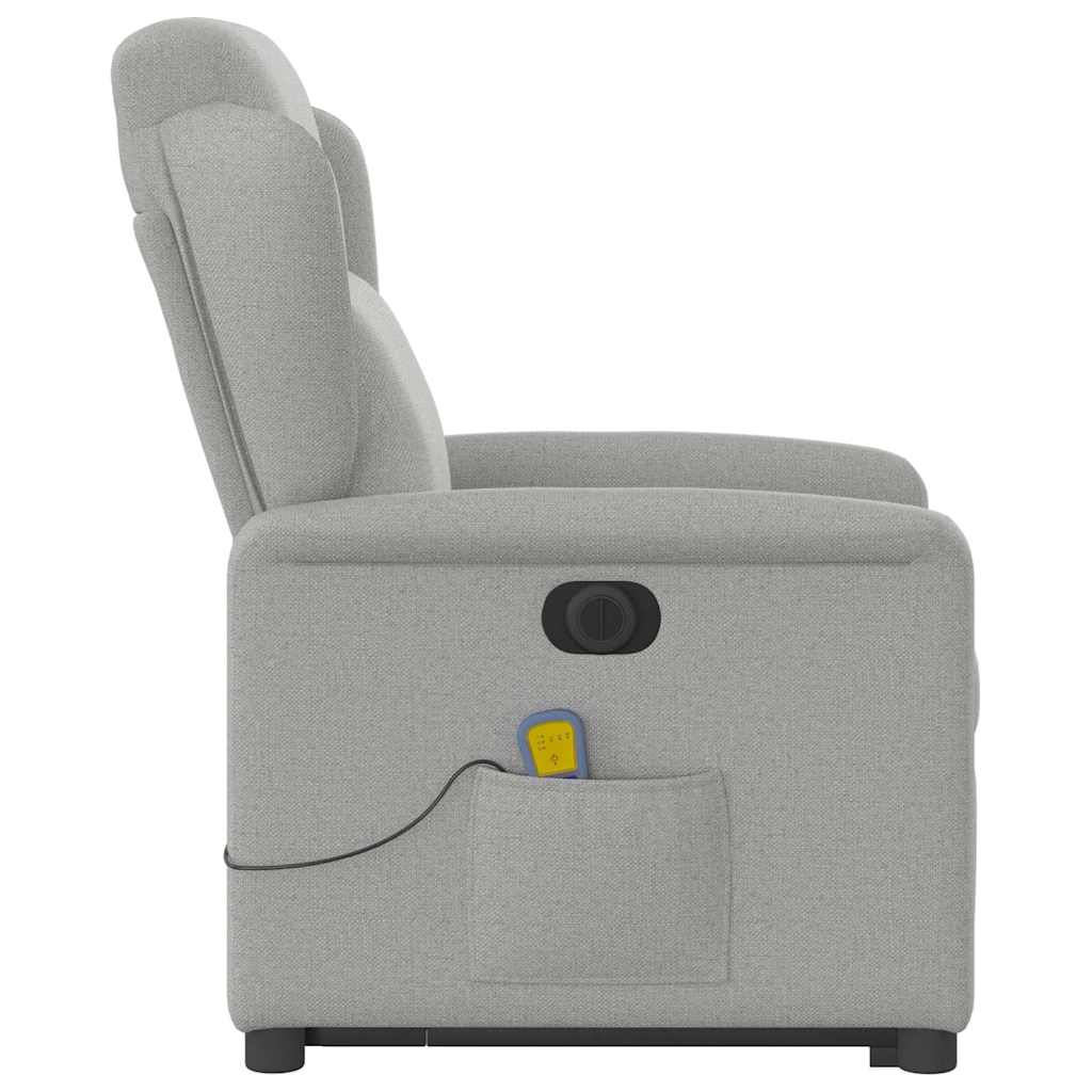 vidaXL Sillón de masaje eléctrico reclinable elevable tela gris nube