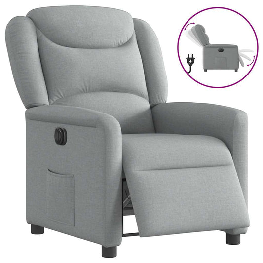 vidaXL Sillón reclinable eléctrico tela gris claro