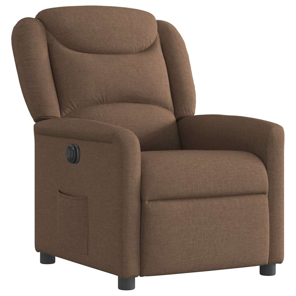 vidaXL Sillón reclinable eléctrico de tela marrón