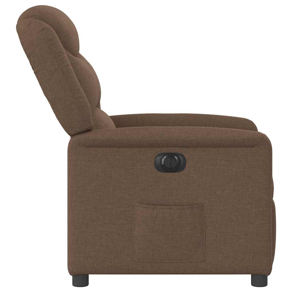 vidaXL Sillón reclinable eléctrico de tela marrón