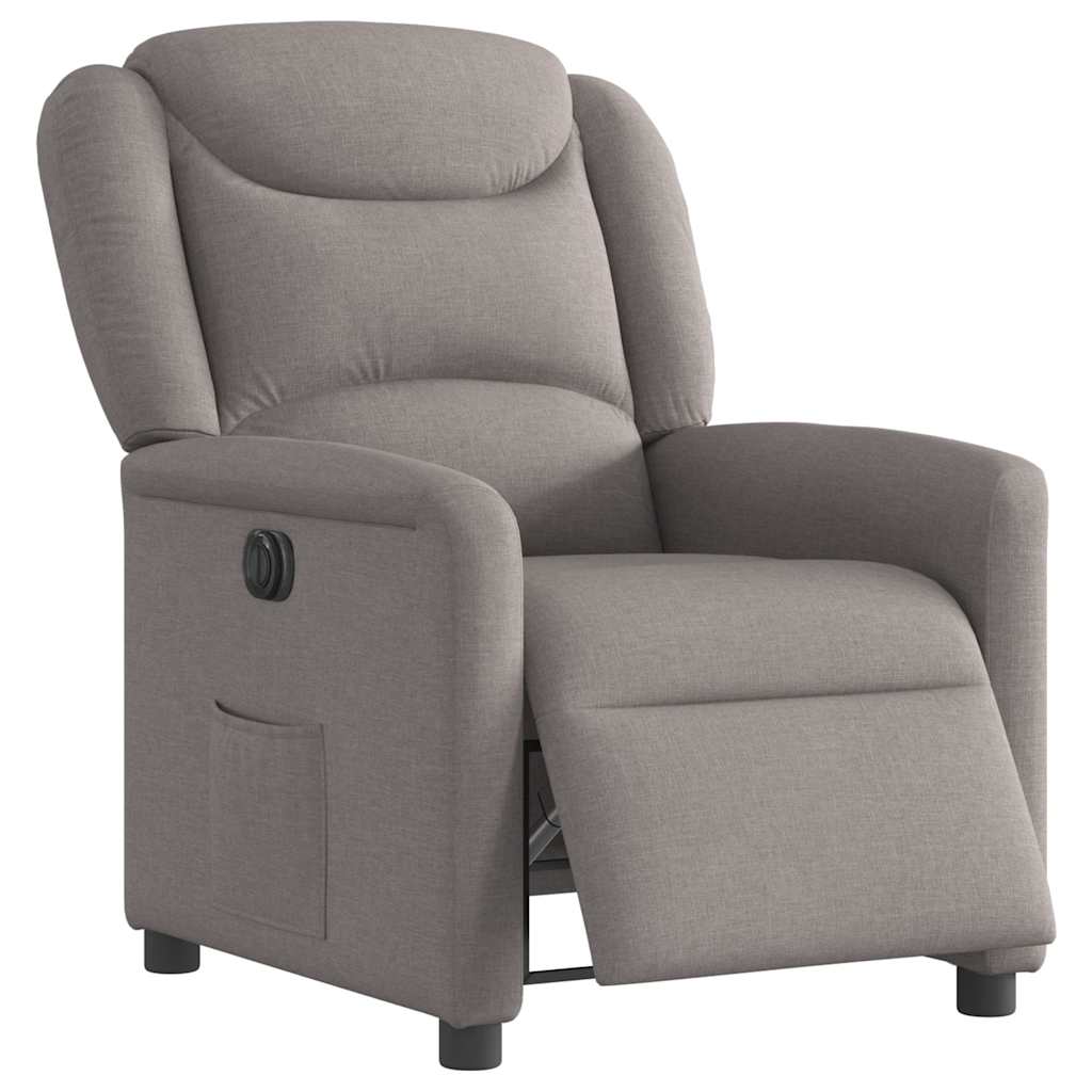 vidaXL Sillón reclinable eléctrico tela gris taupé