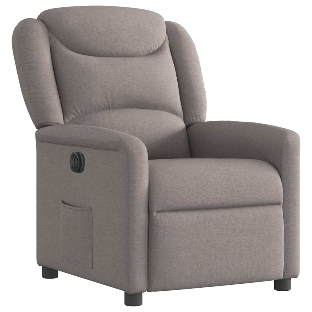 vidaXL Sillón reclinable eléctrico tela gris taupé