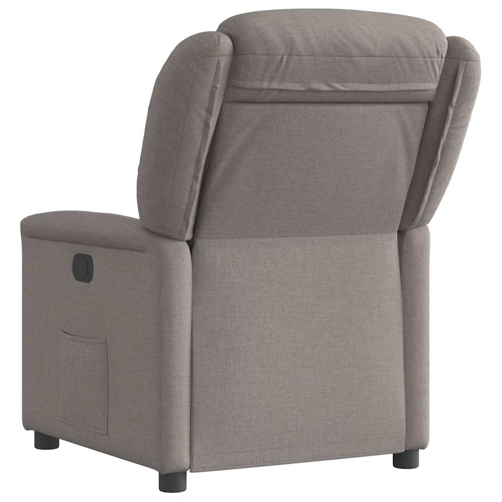 vidaXL Sillón reclinable eléctrico tela gris taupé