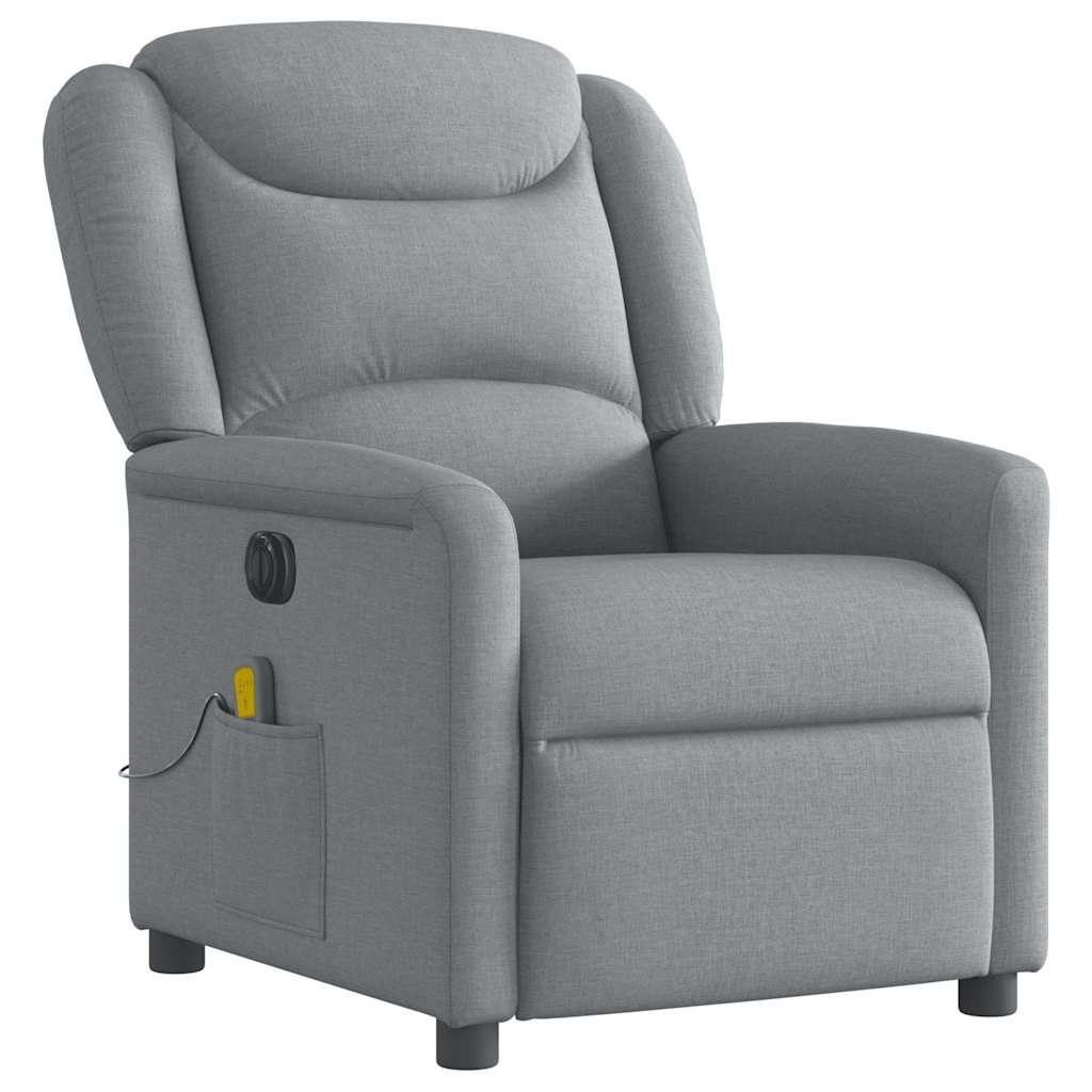 vidaXL Sillón reclinable de masaje eléctrico tela gris claro