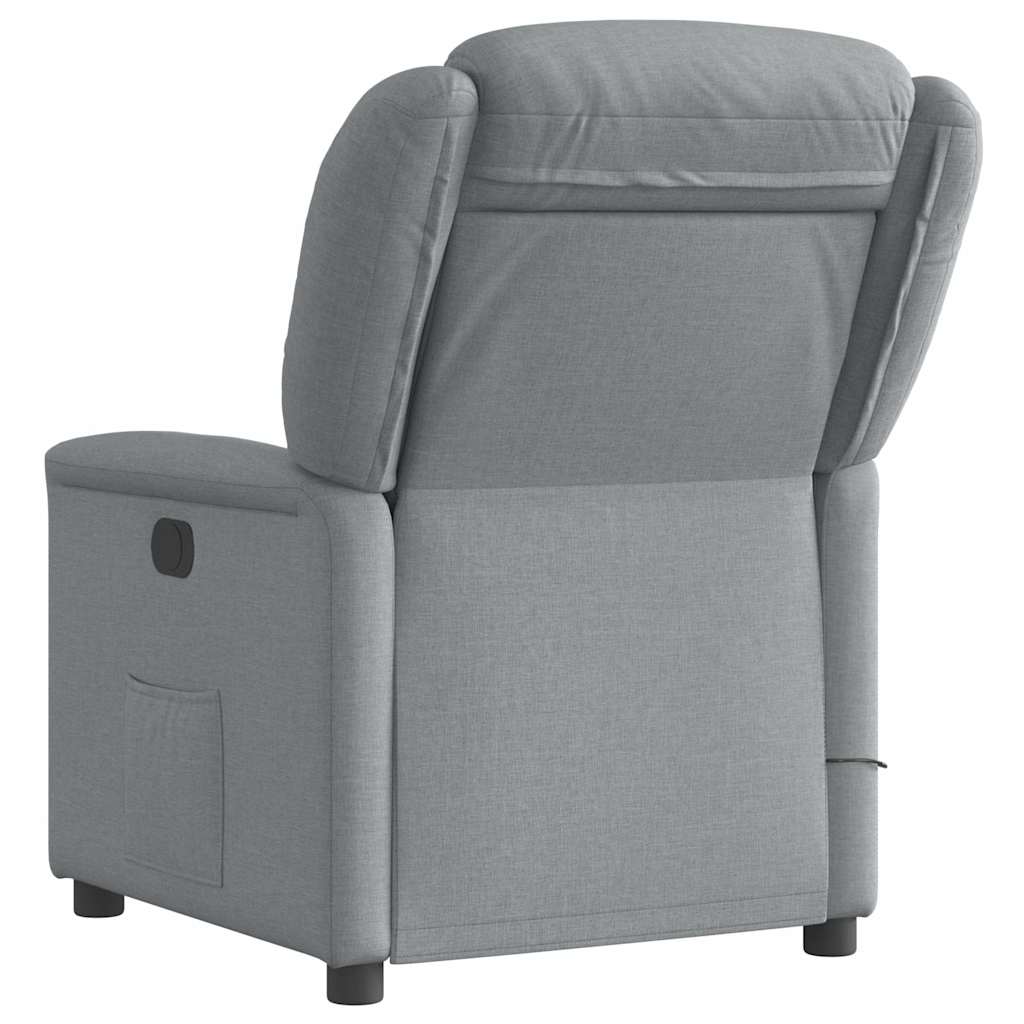 vidaXL Sillón reclinable de masaje eléctrico tela gris claro