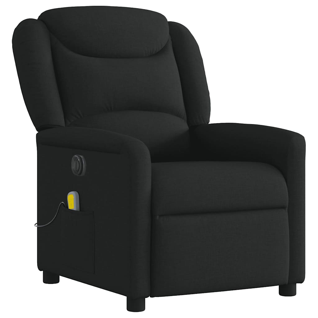 vidaXL Sillón reclinable de masaje eléctrico tela negro