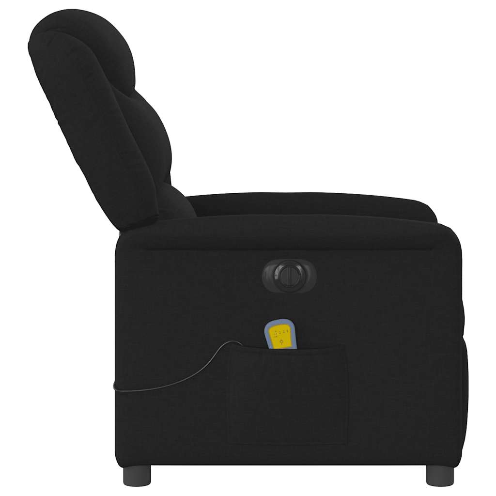 vidaXL Sillón reclinable de masaje eléctrico tela negro