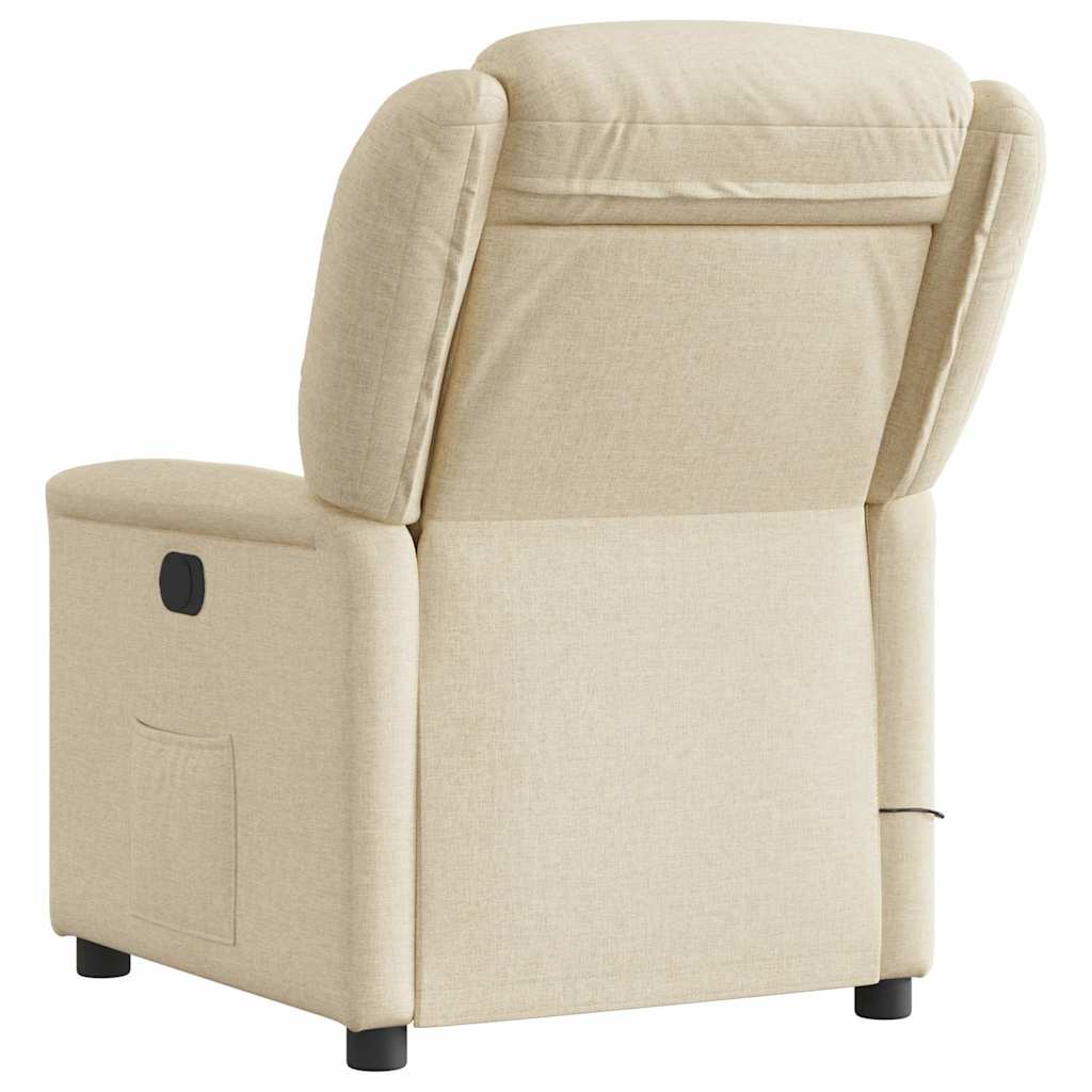 vidaXL Sillón reclinable de masaje eléctrico tela color crema