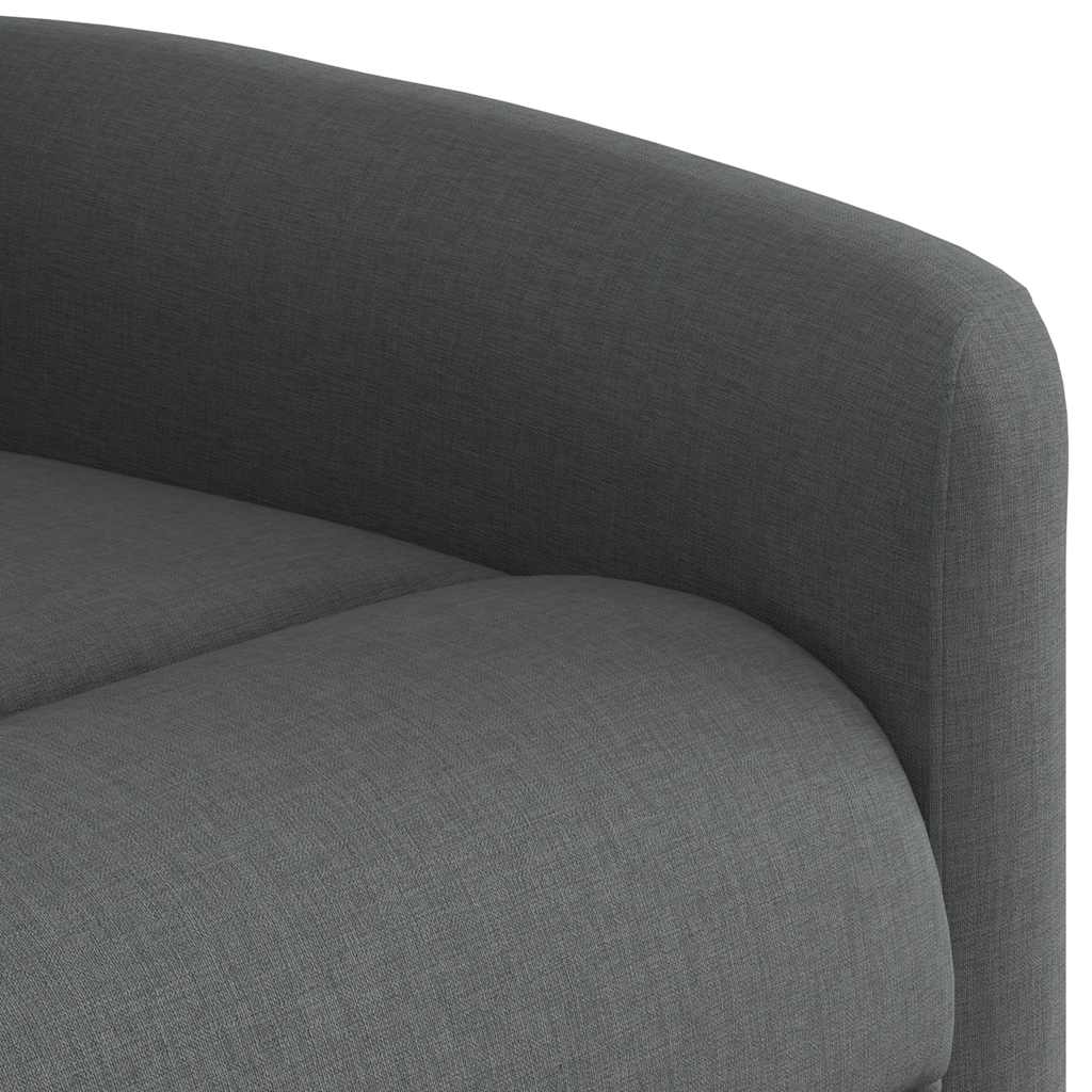 vidaXL Sillón reclinable elevable de tela gris oscuro