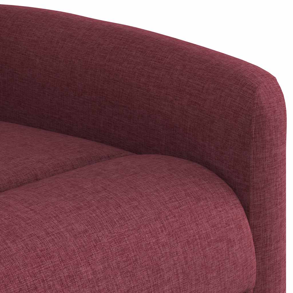 vidaXL Sillón reclinable elevable tela rojo tinto