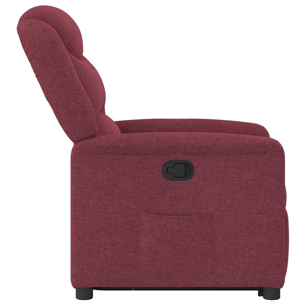 vidaXL Sillón reclinable elevable tela rojo tinto