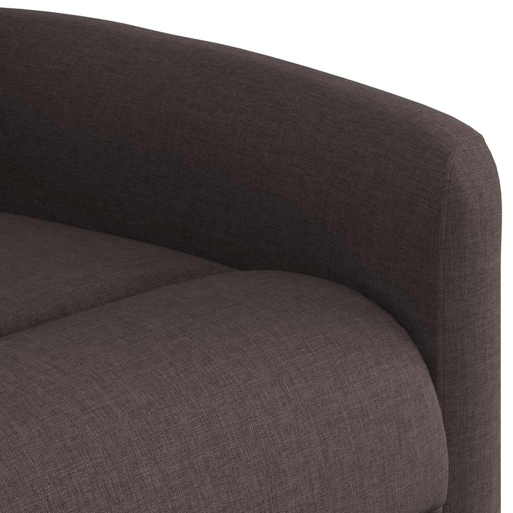 vidaXL Sillón reclinable elevable tela marrón oscuro