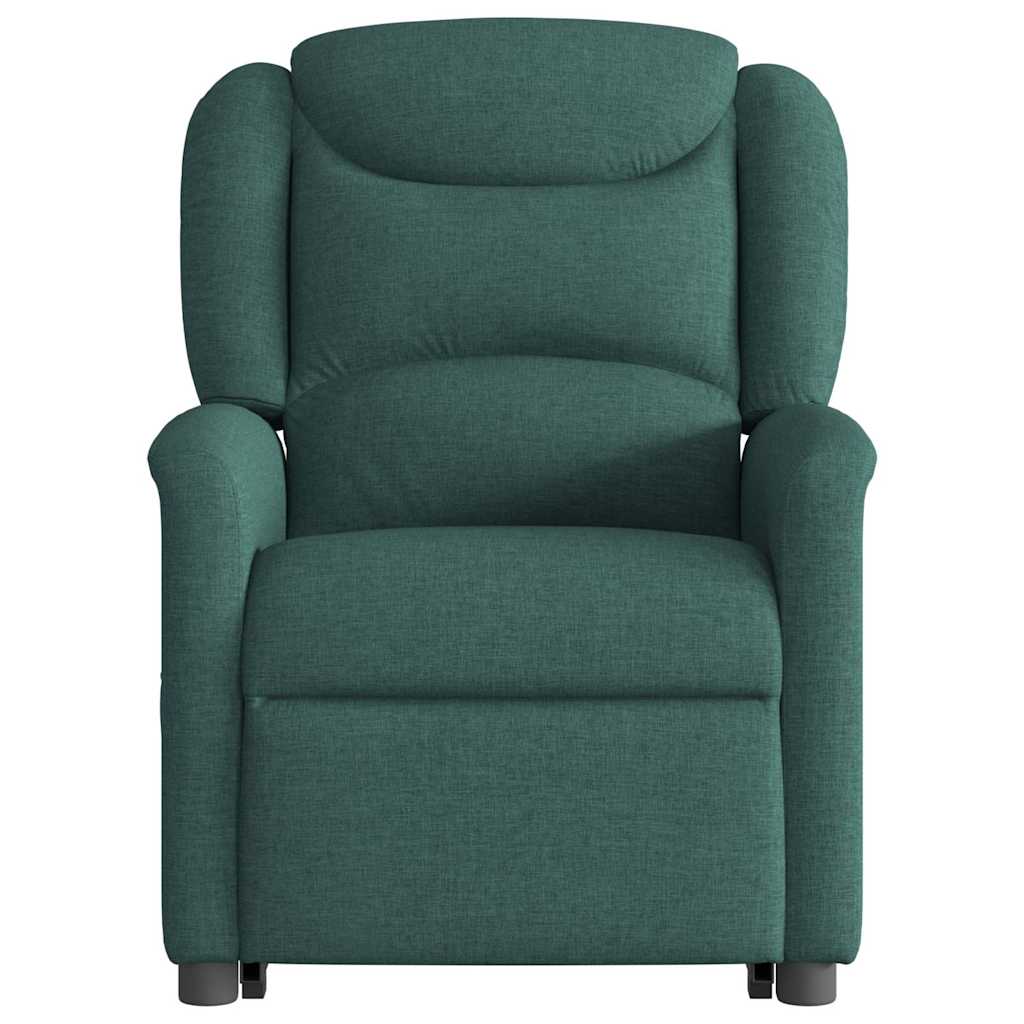 vidaXL Sillón reclinable elevable tela verde oscuro