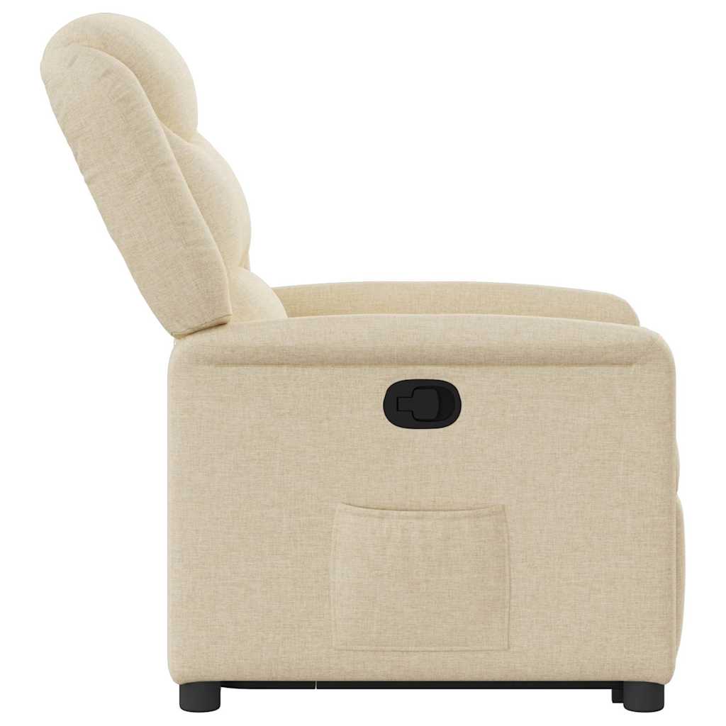 vidaXL Sillón reclinable elevable de tela color crema