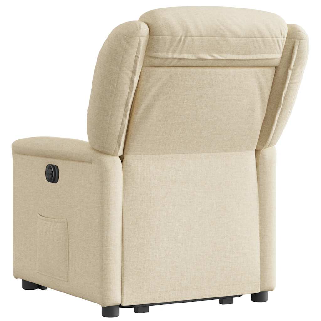 vidaXL Sillón reclinable elevable de tela color crema