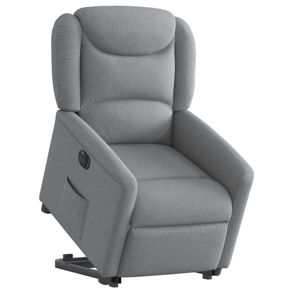 vidaXL Sillón eléctrico reclinable elevable de tela gris claro