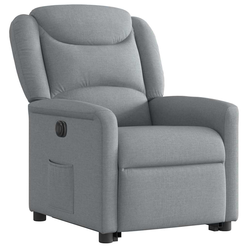 vidaXL Sillón eléctrico reclinable elevable de tela gris claro