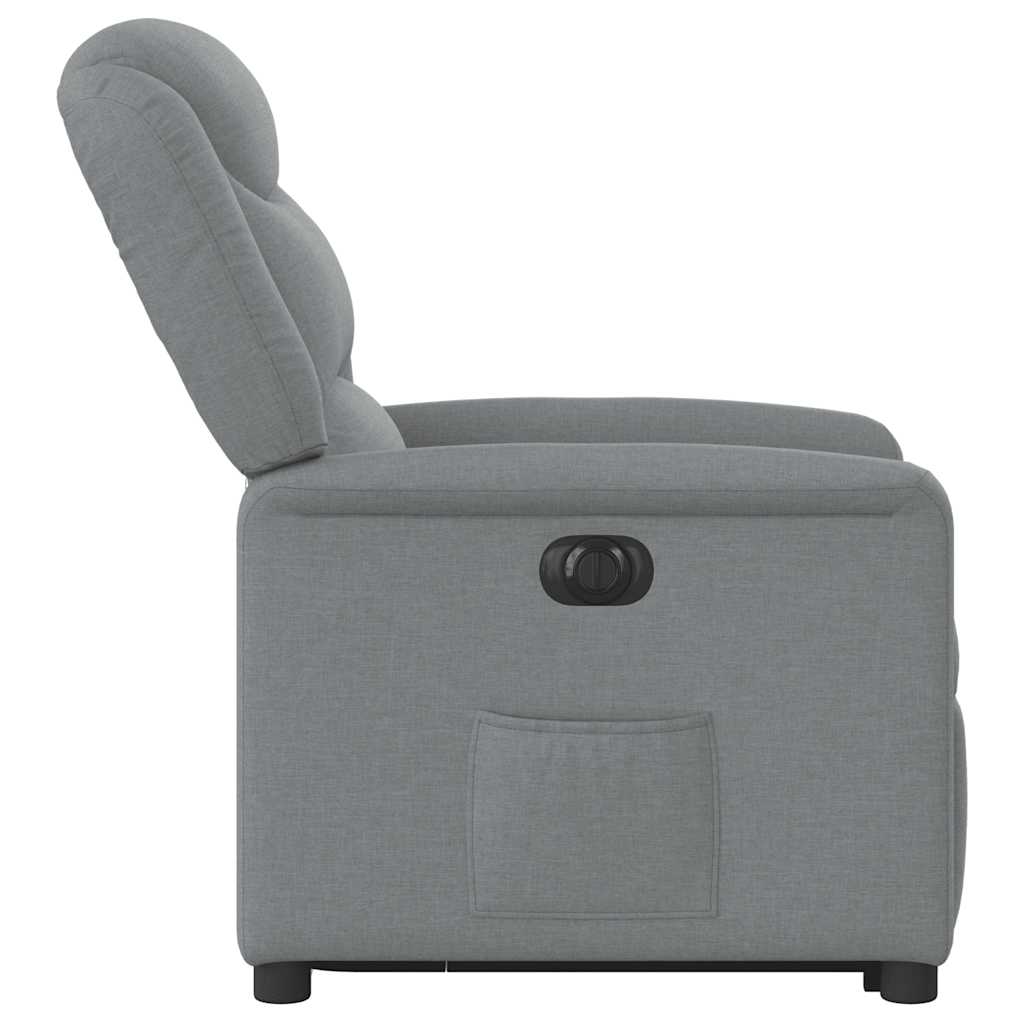 vidaXL Sillón eléctrico reclinable elevable de tela gris claro